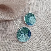 Earrings | Koorie Tales | Colour Season | Domed Earrings | Green | 22mm Long hook